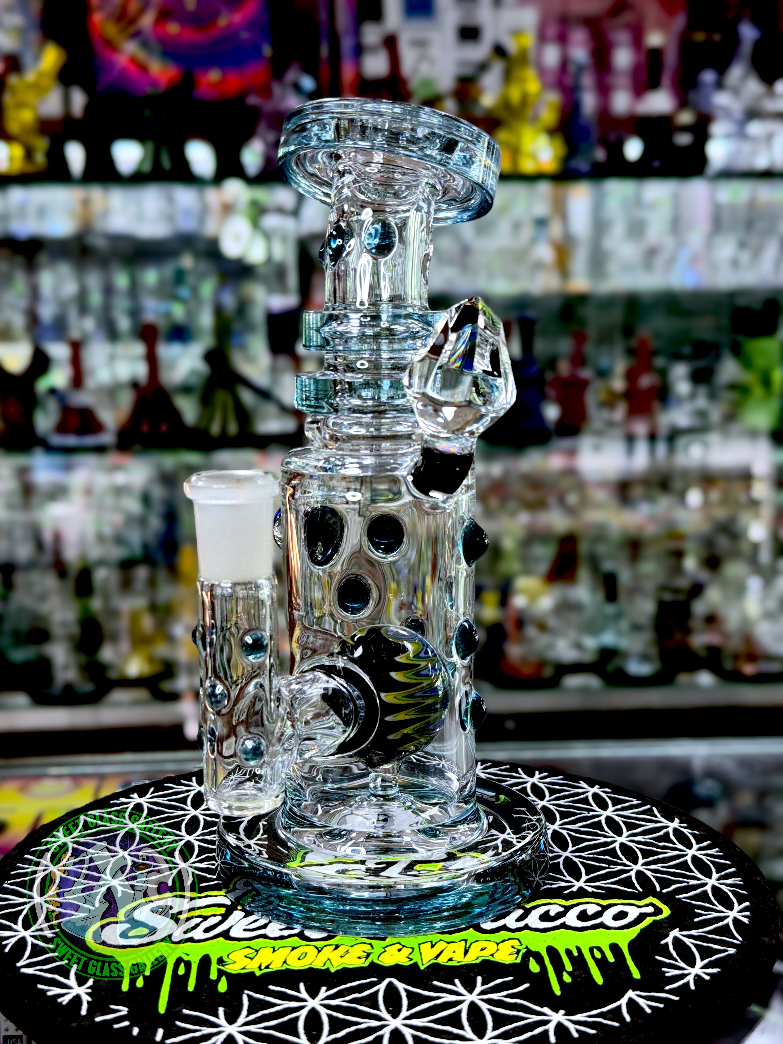 Hubbard Glass - Faceted Wigwag Rig (Blue)