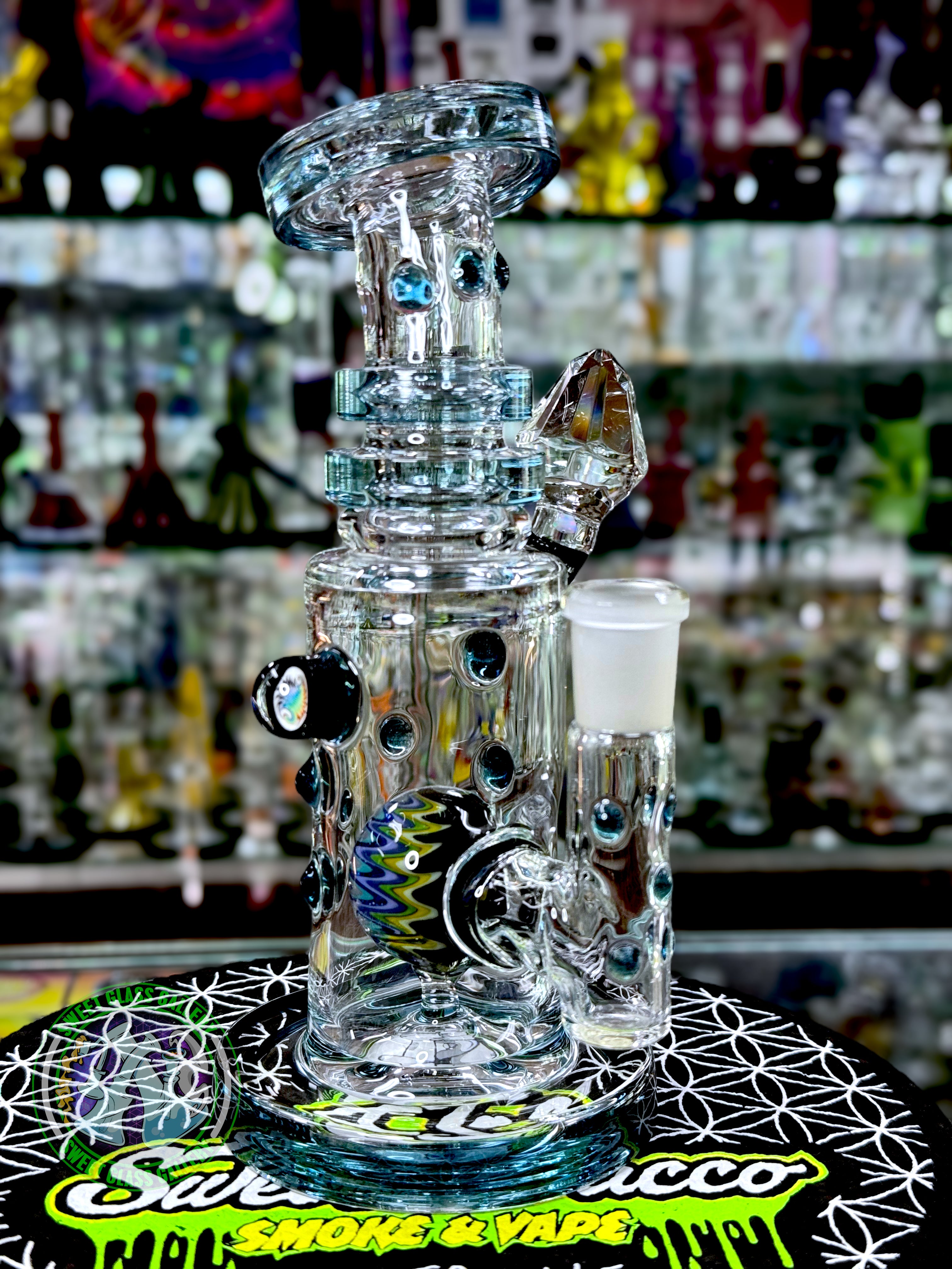 Hubbard Glass - Faceted Wigwag Rig (Blue)