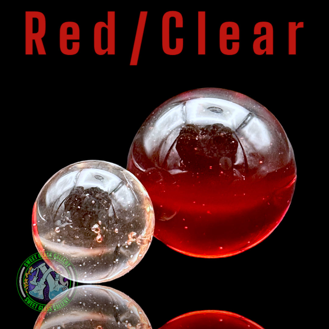 Hula Glass - 2-Piece Marble Set (Clear/Red)