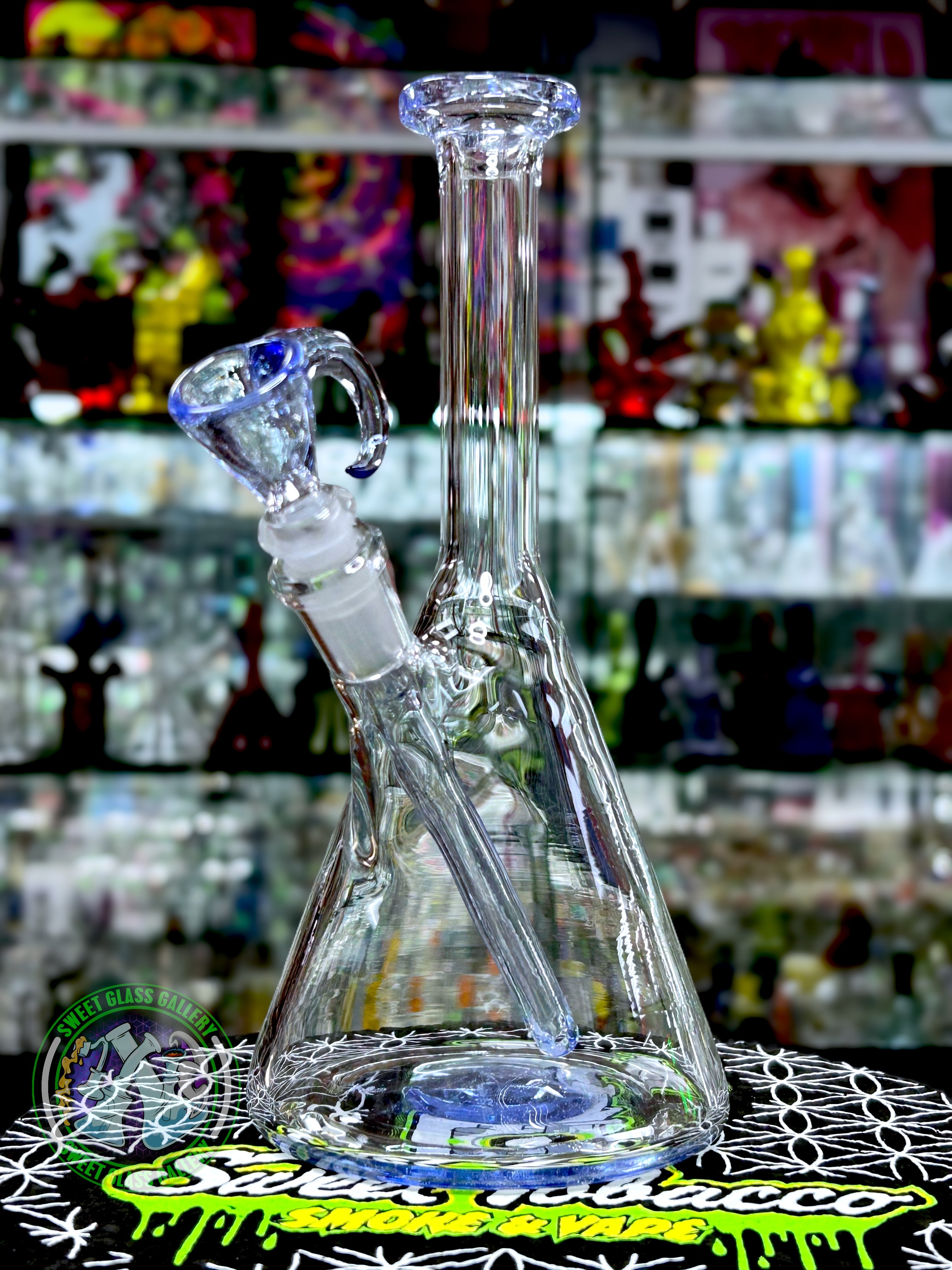 Empty1 Glass - Rig #3 - Mini Beaker w/ Bowl (Blue Dreamingo UV)