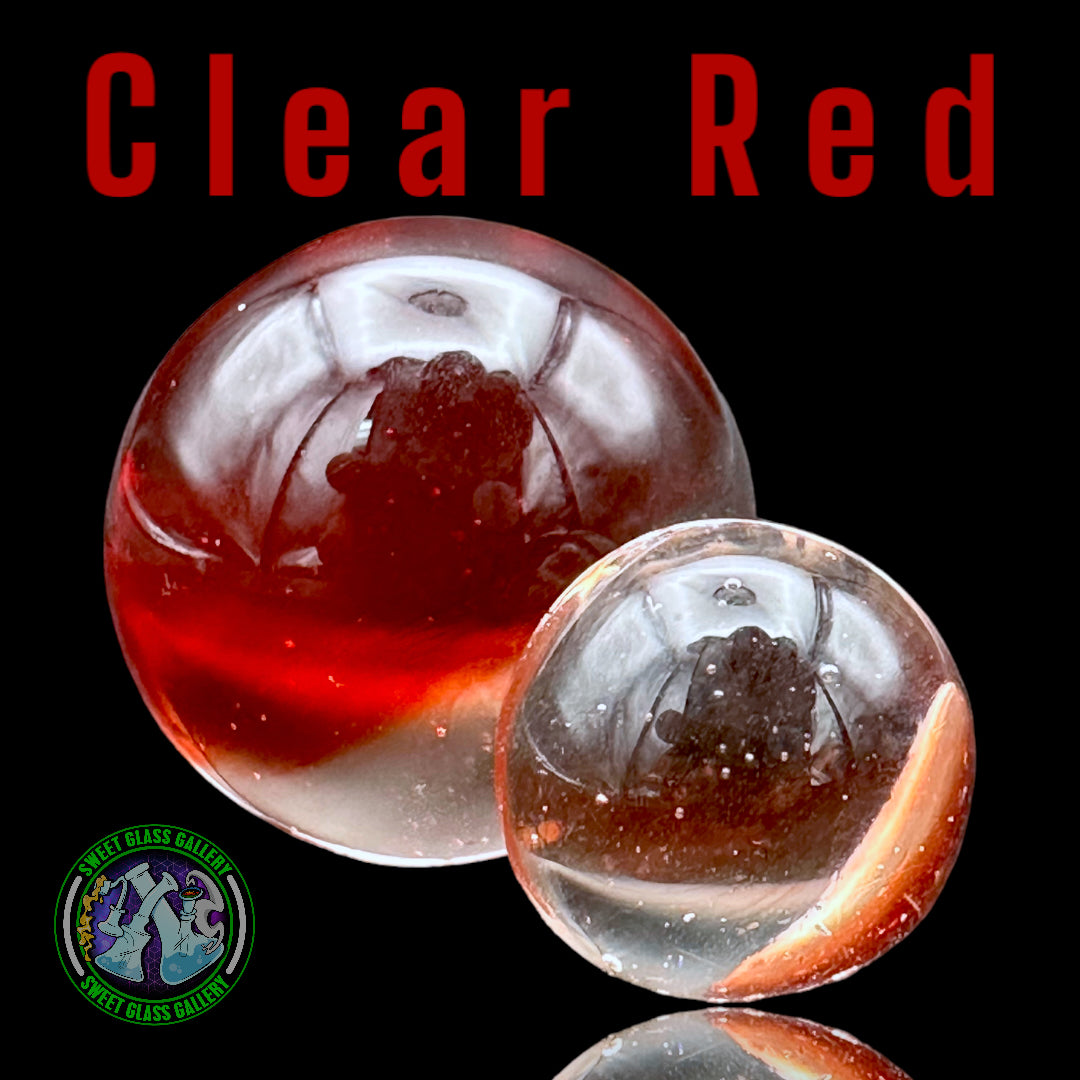 Hula Glass - 2-Piece Marble Set (Clear/Red)