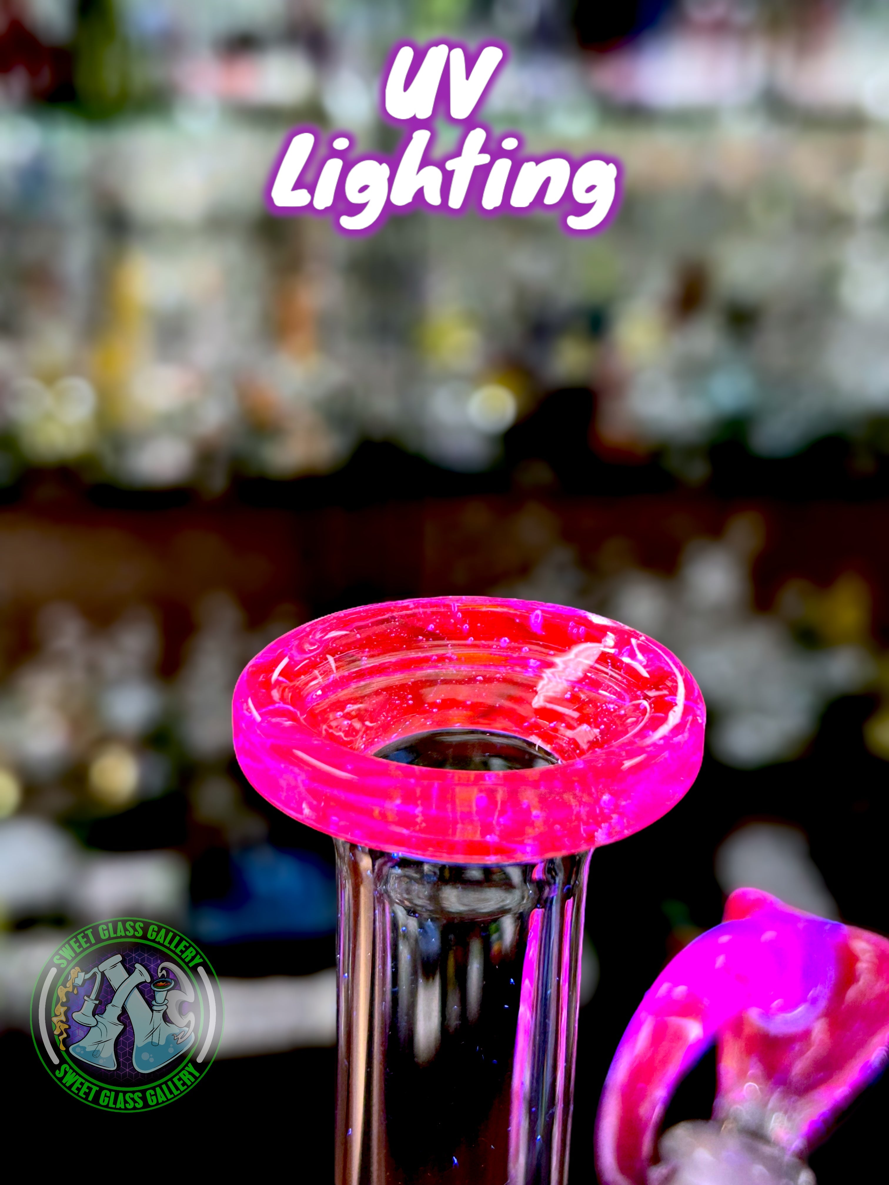 Empty1 Glass - Rig #3 - Mini Beaker w/ Bowl (Blue Dreamingo UV)