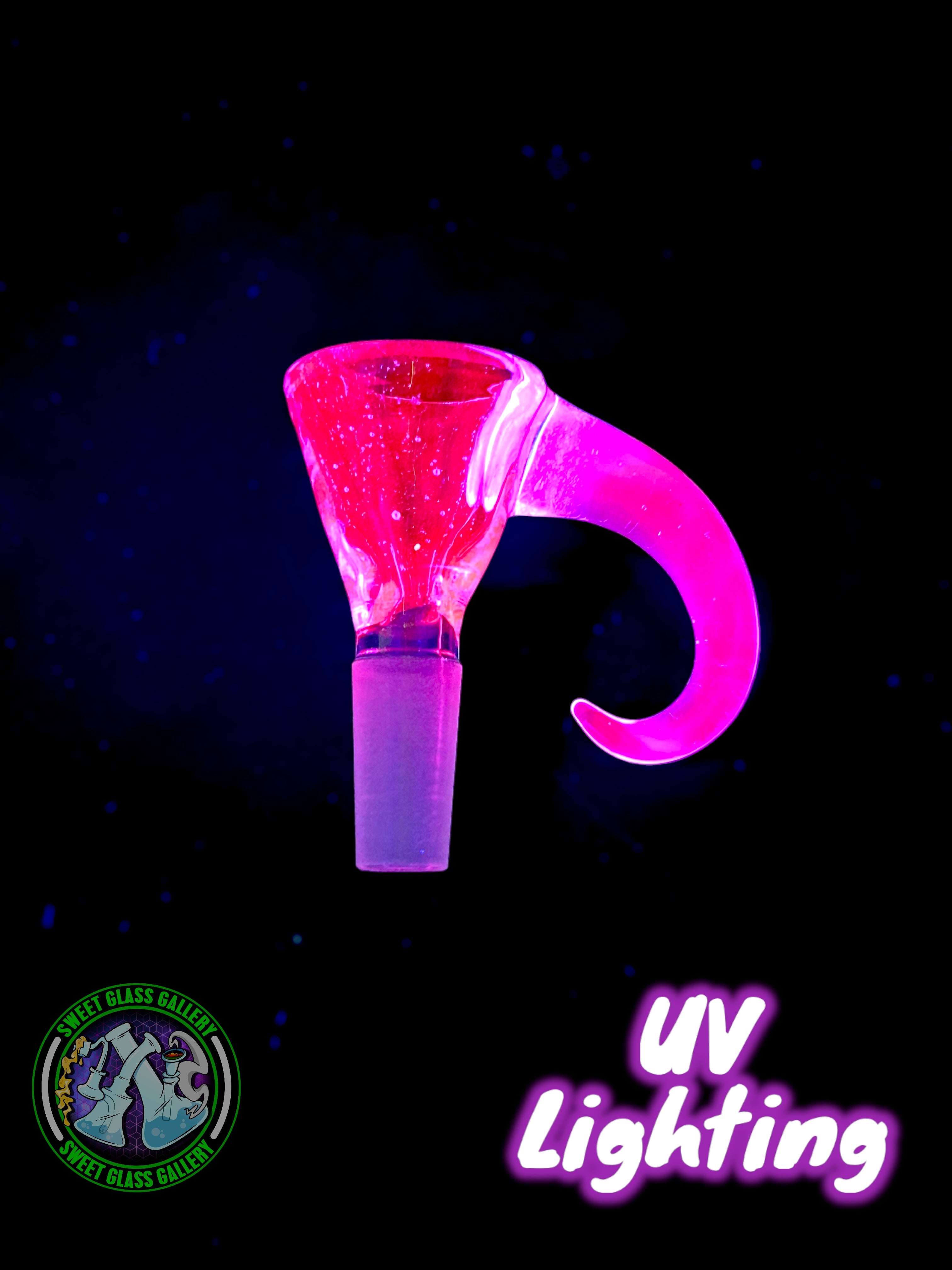 Empty1 Glass - Rig #3 - Mini Beaker w/ Bowl (Blue Dreamingo UV)