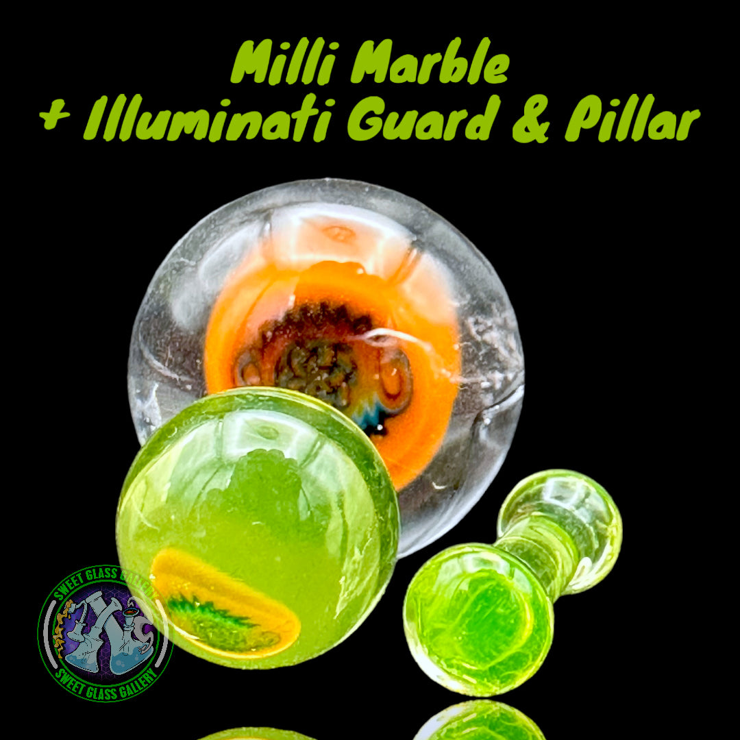 Skoor - 3-Piece Slurper Set (Milli Marble w/ Illuminati Guard & Pillar)