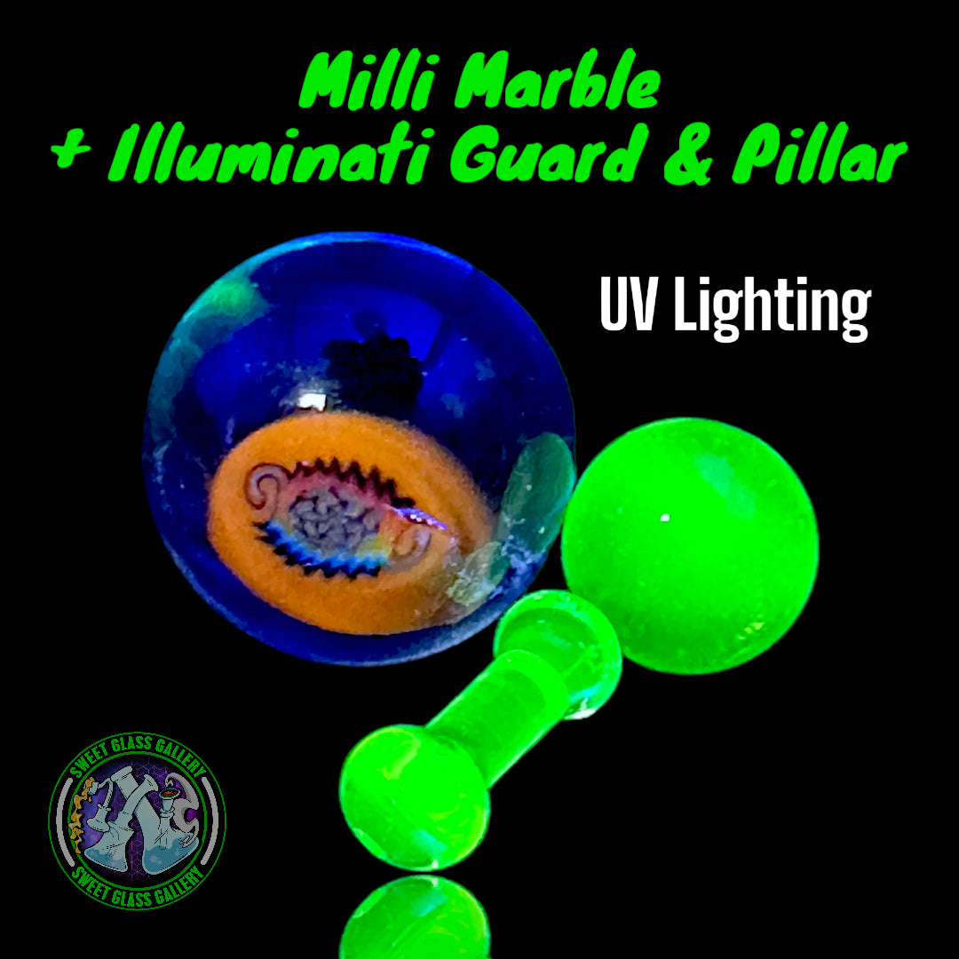 Skoor - 3-Piece Slurper Set (Milli Marble w/ Illuminati Guard & Pillar)