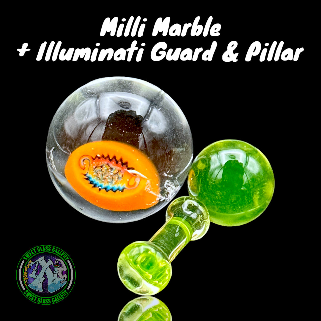 Skoor - 3-Piece Slurper Set (Milli Marble w/ Illuminati Guard & Pillar)