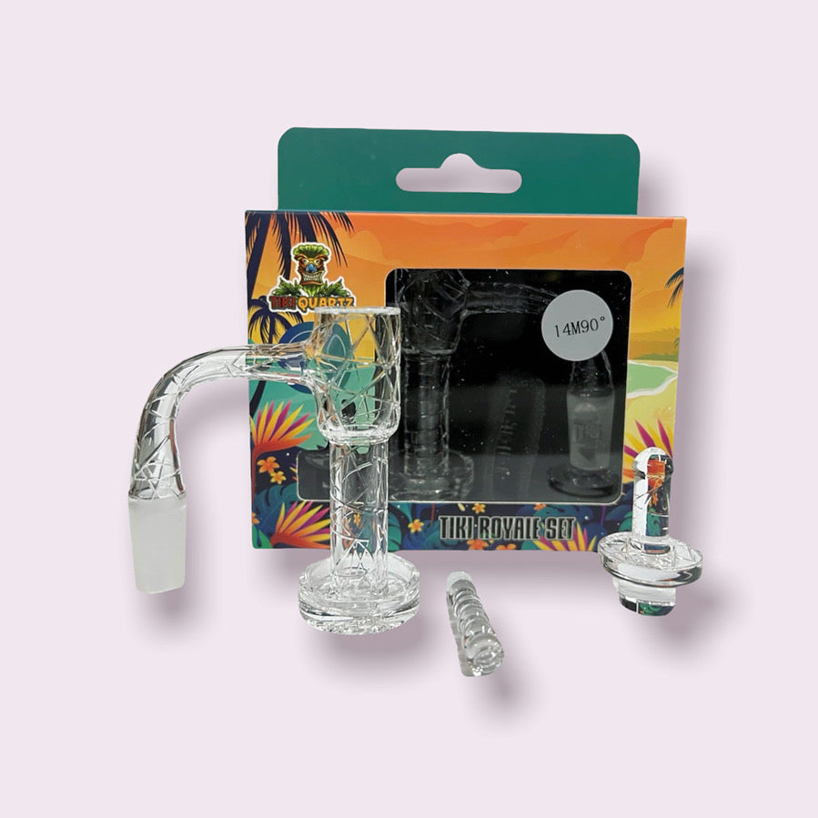 Tiki Quartz - Tiki Roayle - Engraved Terp Slurper Set