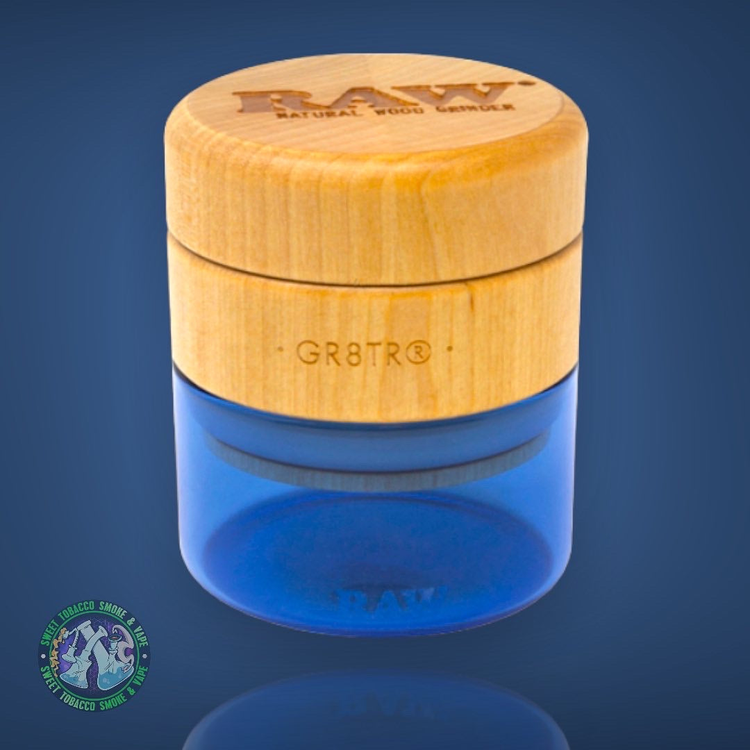 Raw - Natural Wood Grinder (Blue Glass)