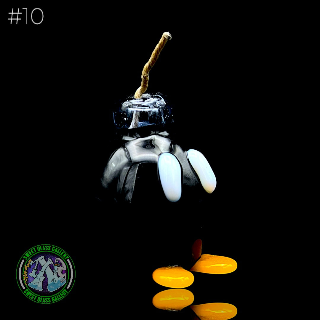 Sandberg Glass - Bob-omb - Hemp Wick Holder #10