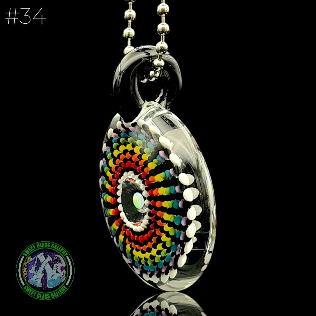 Steve H Glass - Pendant #34 - Rainbow Burst Implosion