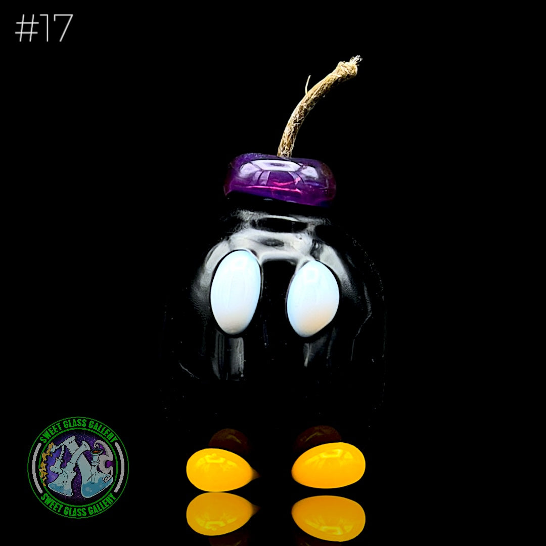 Sandberg Glass - Bob-omb - Hemp Wick Holder #17