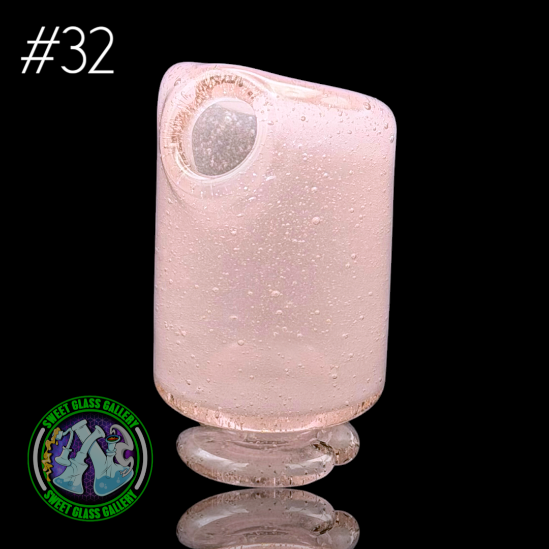 Kizmit Glass - Puffco Pivot Top #32 - Pink Lollipop x Star White