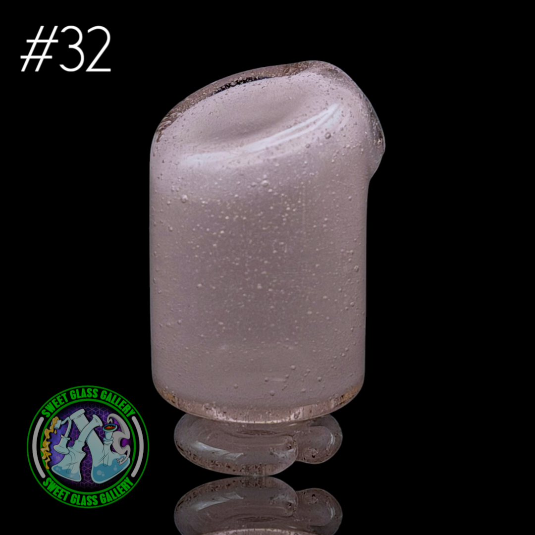 Kizmit Glass - Puffco Pivot Top #32 - Pink Lollipop x Star White