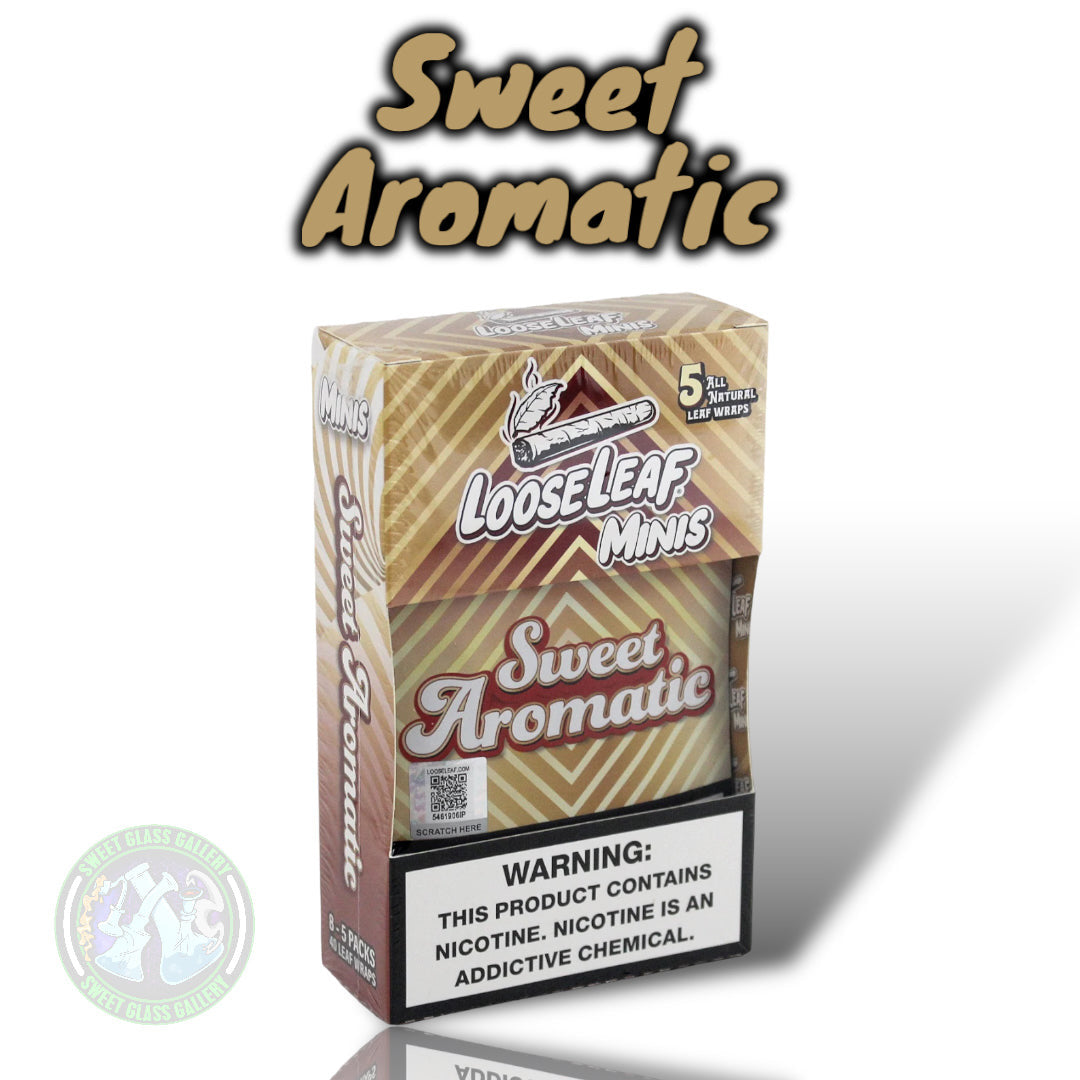 Loose Leaf - Minis Sweet Aromatic (All Natural Tobacco Leaf Wraps 5-Pack)