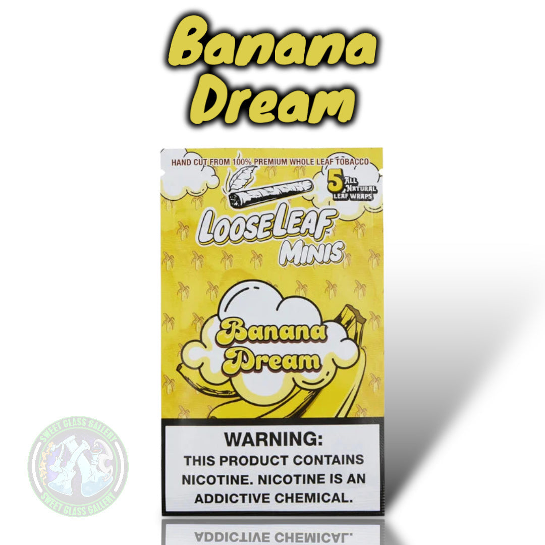 Loose Leaf - Minis Banana Dream (All Natural Tobacco Leaf Wraps 5-Pack)