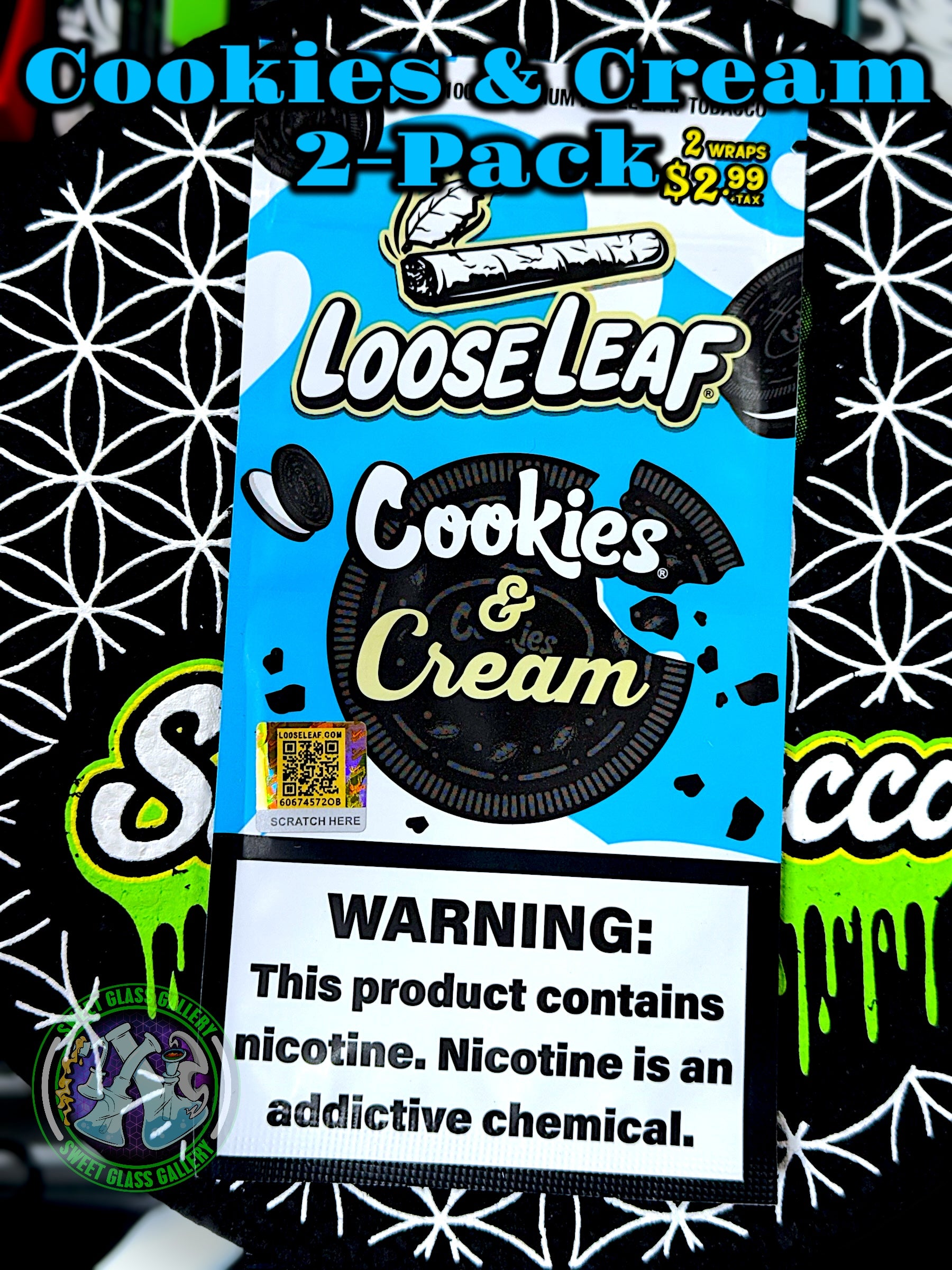 Loose Leaf - Cookies & Cream (All Natural Tobacco Leaf Wraps 2-Pack)