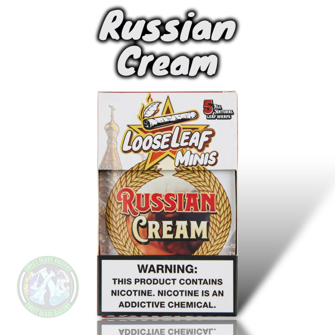 Loose Leaf - Minis Russian Cream (All Natural Tobacco Leaf Wraps 5-Pack)