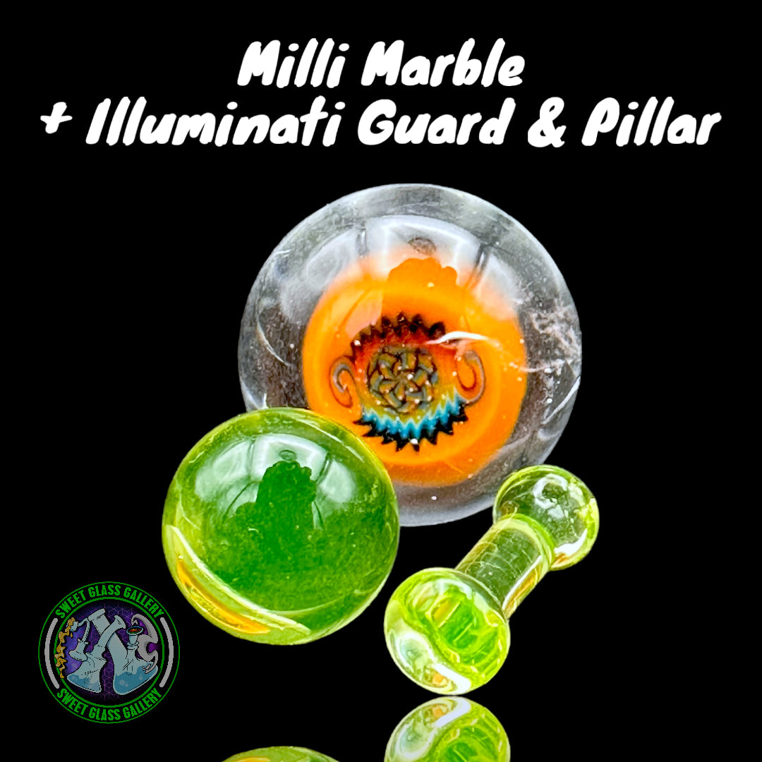 Skoor - 3-Piece Slurper Set (Milli Marble w/ Illuminati Guard & Pillar)