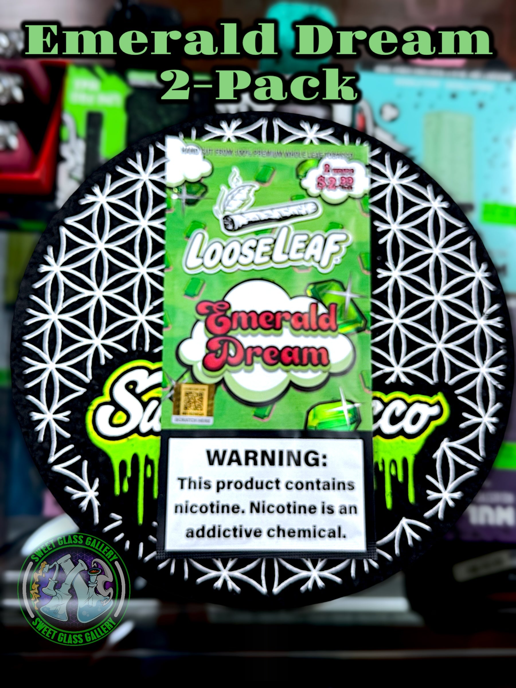 Loose Leaf - Emerald Dream (All Natural Tobacco Leaf Wraps 2-Pack)