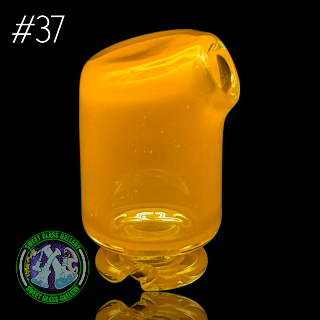 Kizmit Glass - Puffco Pivot Top #37 - Rasta Gold