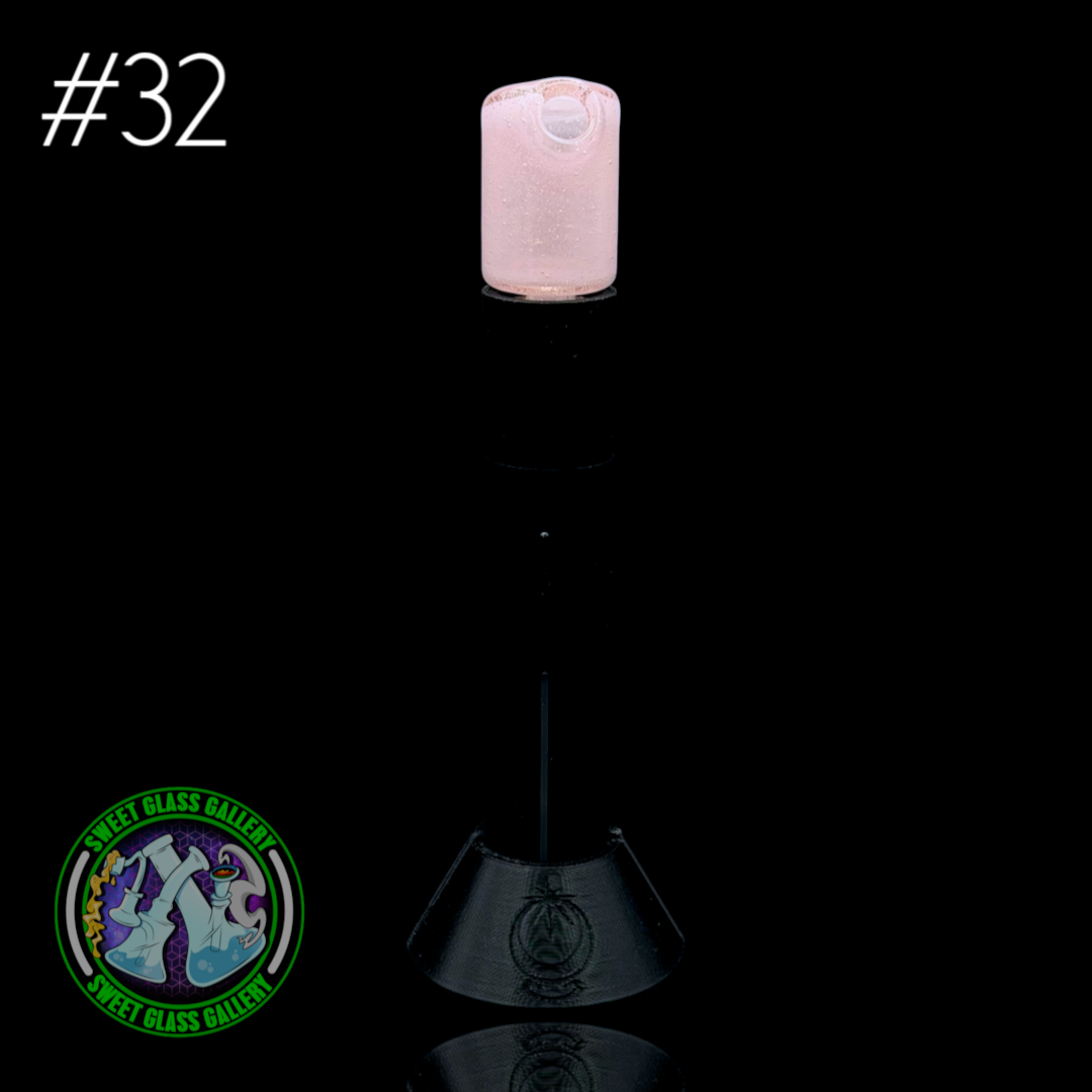 Kizmit Glass - Puffco Pivot Top #32 - Pink Lollipop x Star White