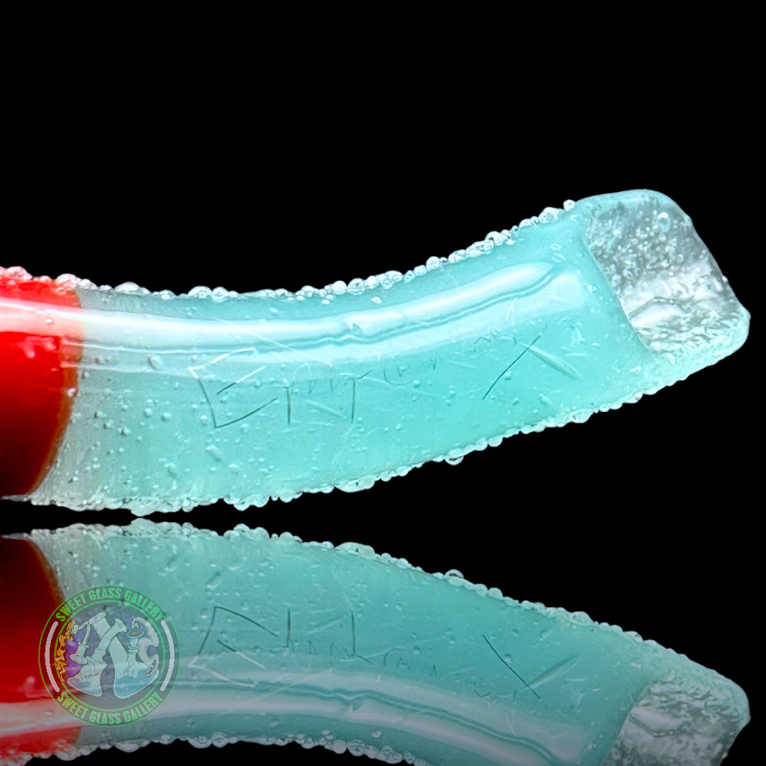 Emperial Glass - Sour Worm Scoop Dab Tool (Red/Teal)