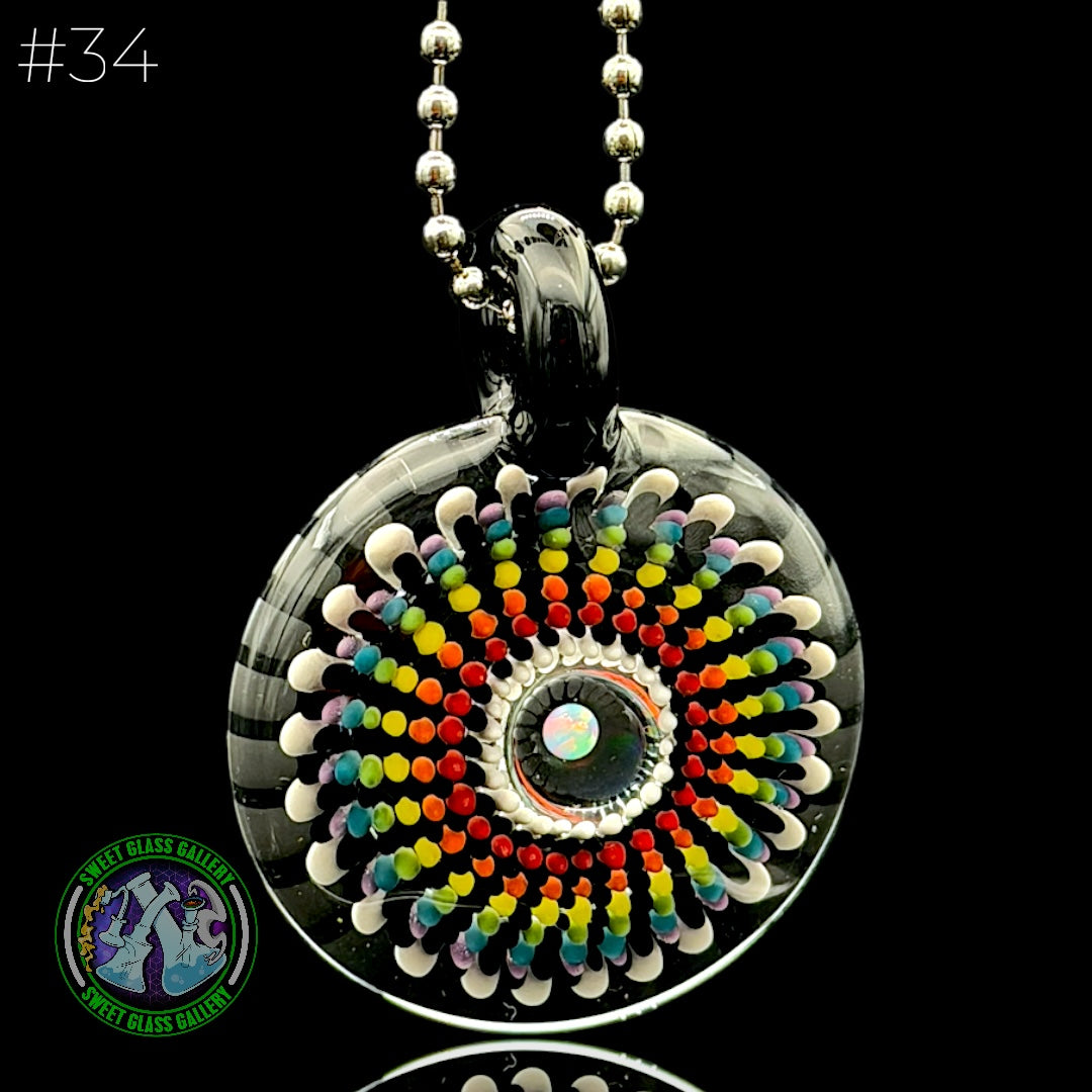 Steve H Glass - Pendant #34 - Rainbow Burst Implosion