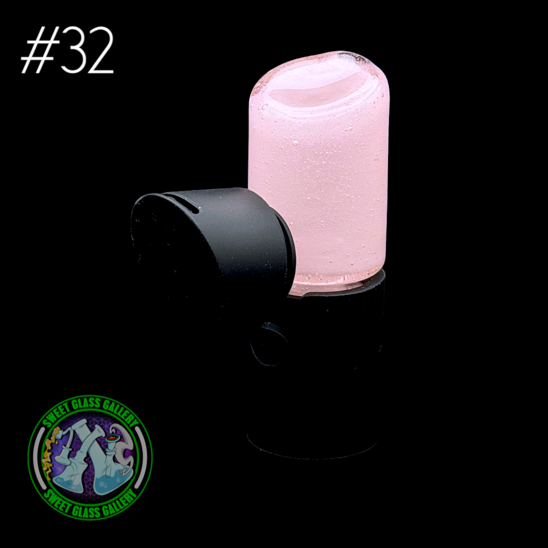 Kizmit Glass - Puffco Pivot Top #32 - Pink Lollipop x Star White