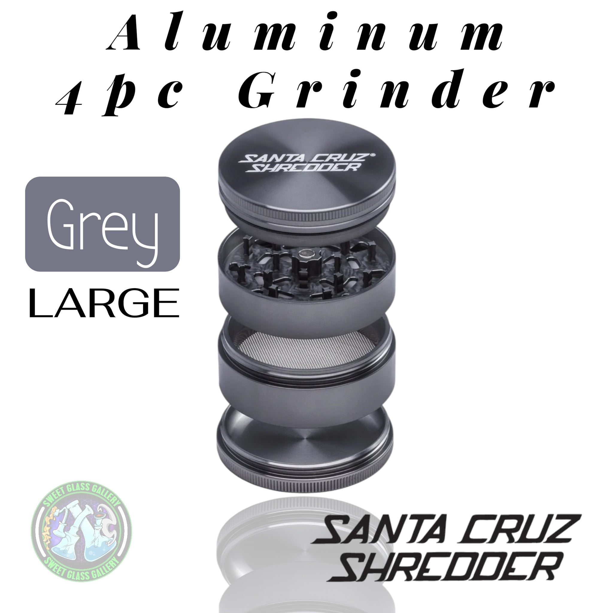 Santa Cruz Shredder - Large 4pc Grinder - Grey