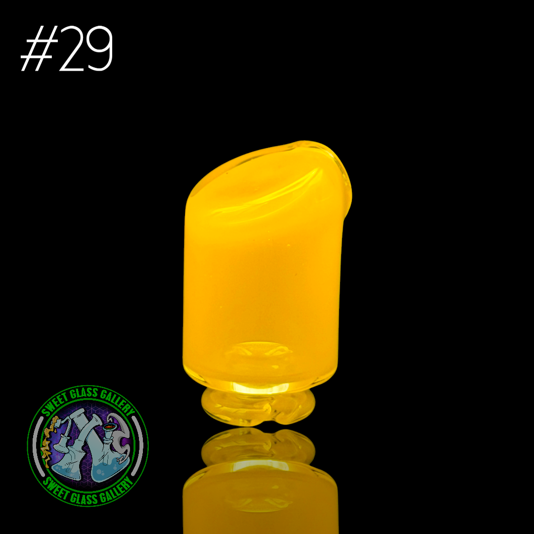 Kizmit Glass - Puffco Pivot Top #29 - Yellow Crayon