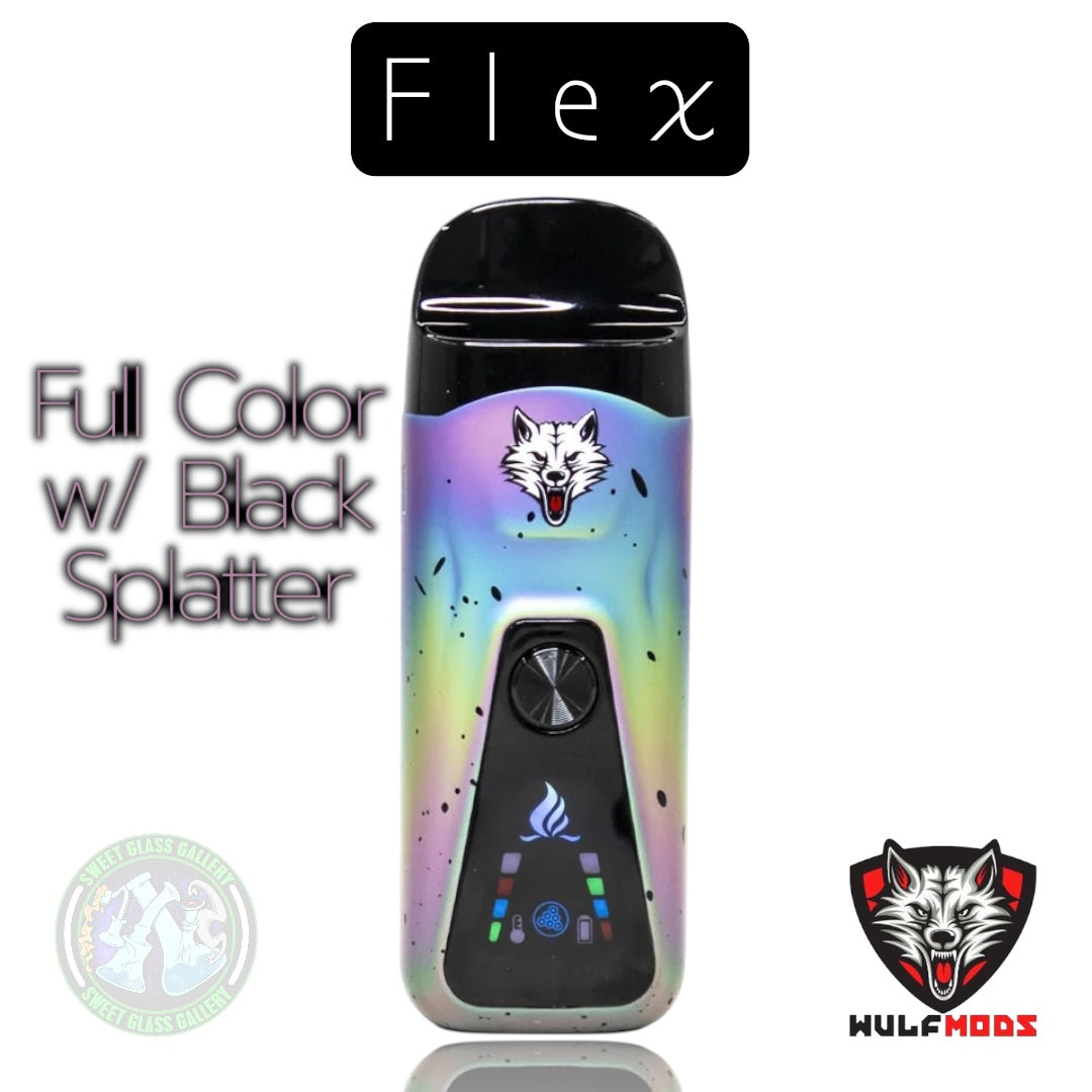 Wulf Mods - Flex - Full Color w/ Black Splatter - Concentrate & Dry Herb Vaporizor