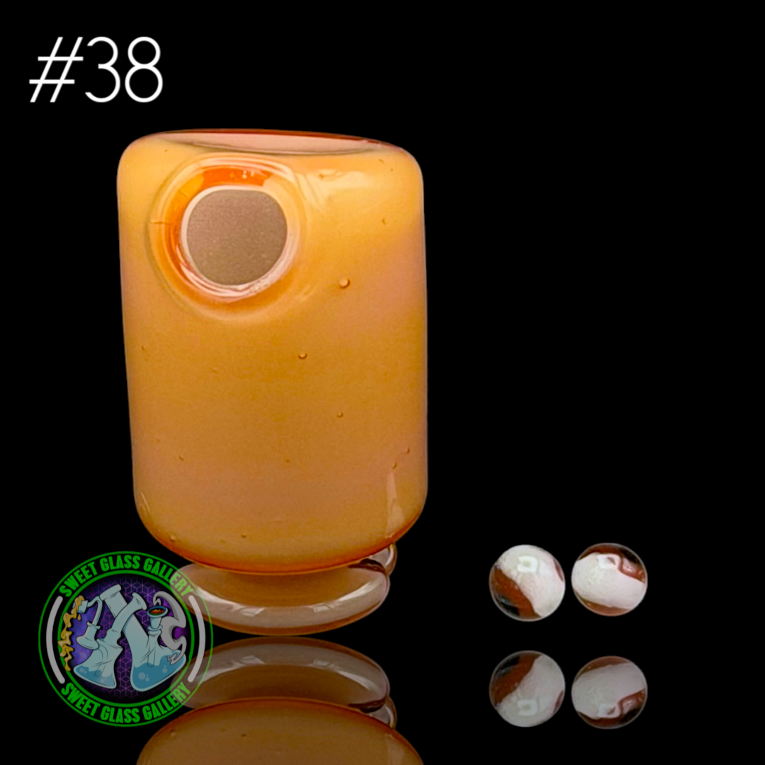 Kizmit Glass - Puffco Pivot Top #38 - Hot Sauce x Star White