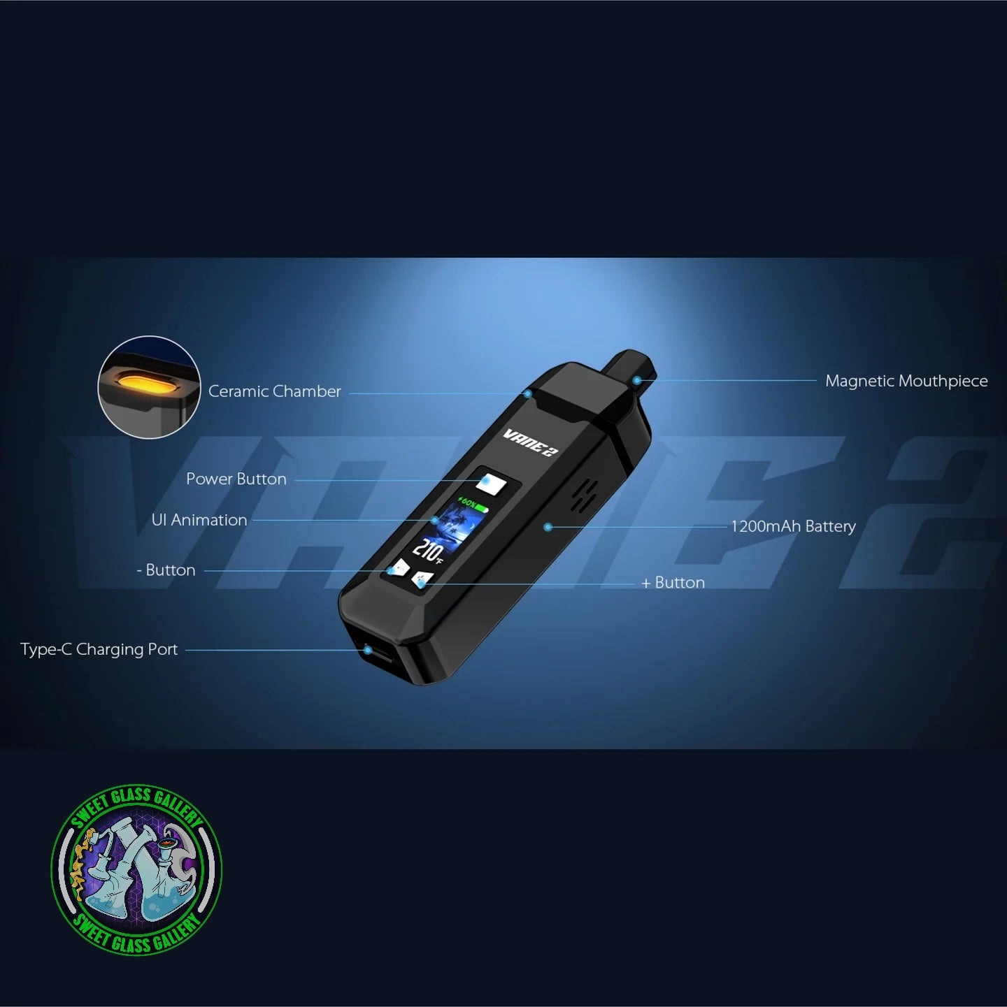 YoCan - Vane 2 - Obsidian Black - Dry Herb Vaporizor