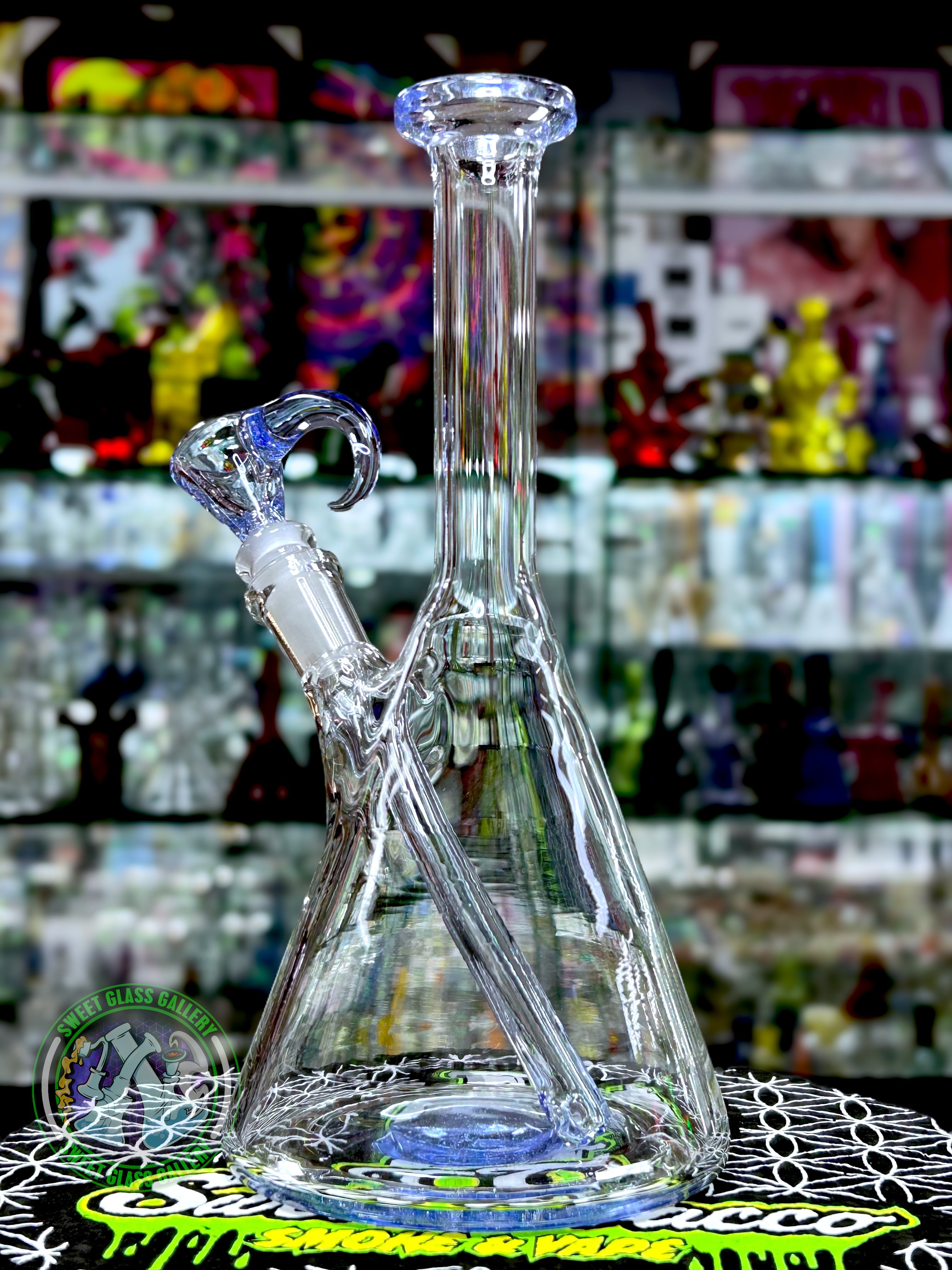 Empty1 Glass - Rig #3 - Mini Beaker w/ Bowl (Blue Dreamingo UV)