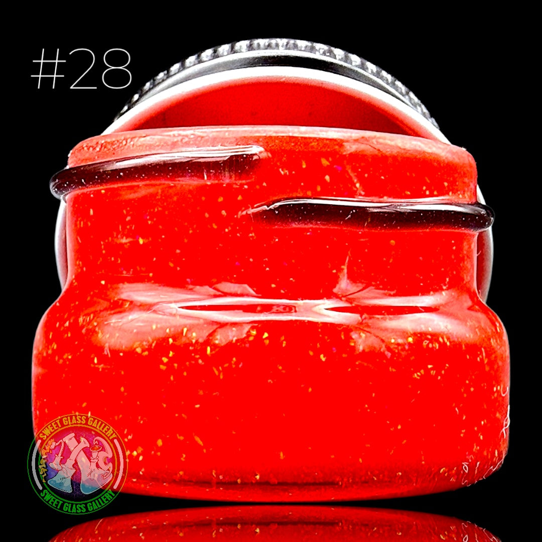 Empty1 Glass - Baller Jar #28 - Mini (Red Crushed Opal)