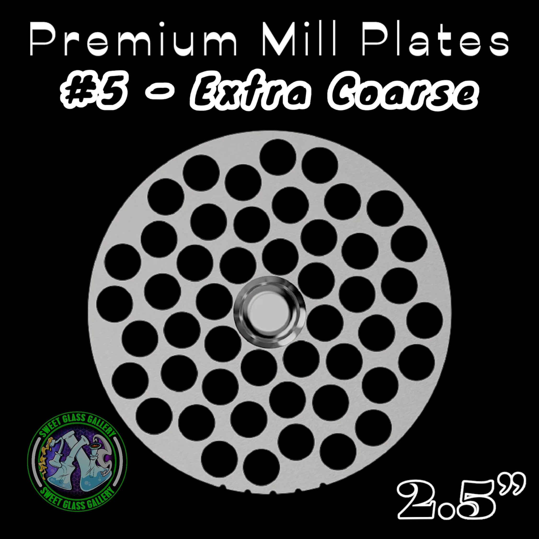Flower Mill - Premium Mill Plates 2.5” - #5 Extra Course
