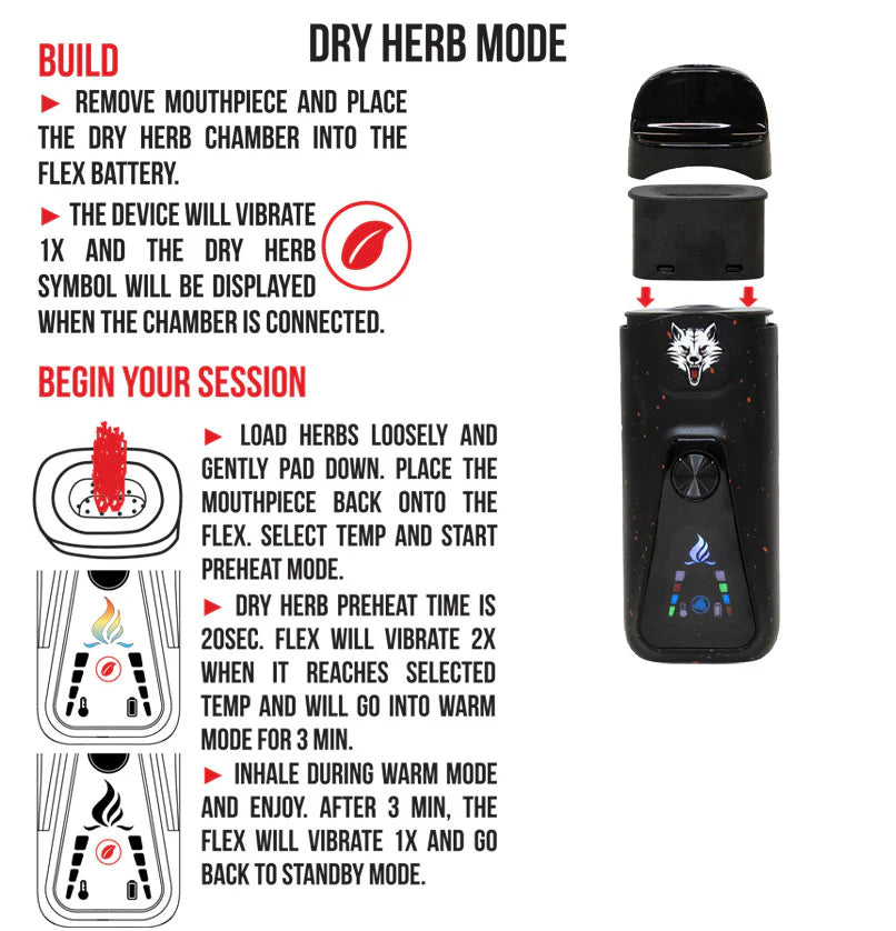 Wulf Mods - Flex - Full Color w/ Black Splatter - Concentrate & Dry Herb Vaporizor