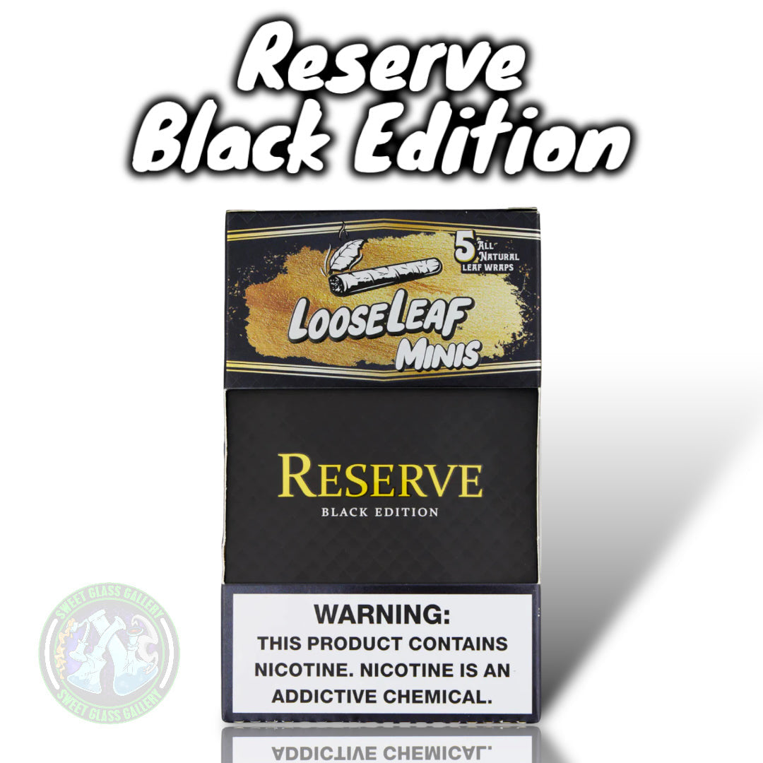 Loose Leaf - Minis Reserve Black Edition (All Natural Tobacco Leaf Wraps 5-Pack)