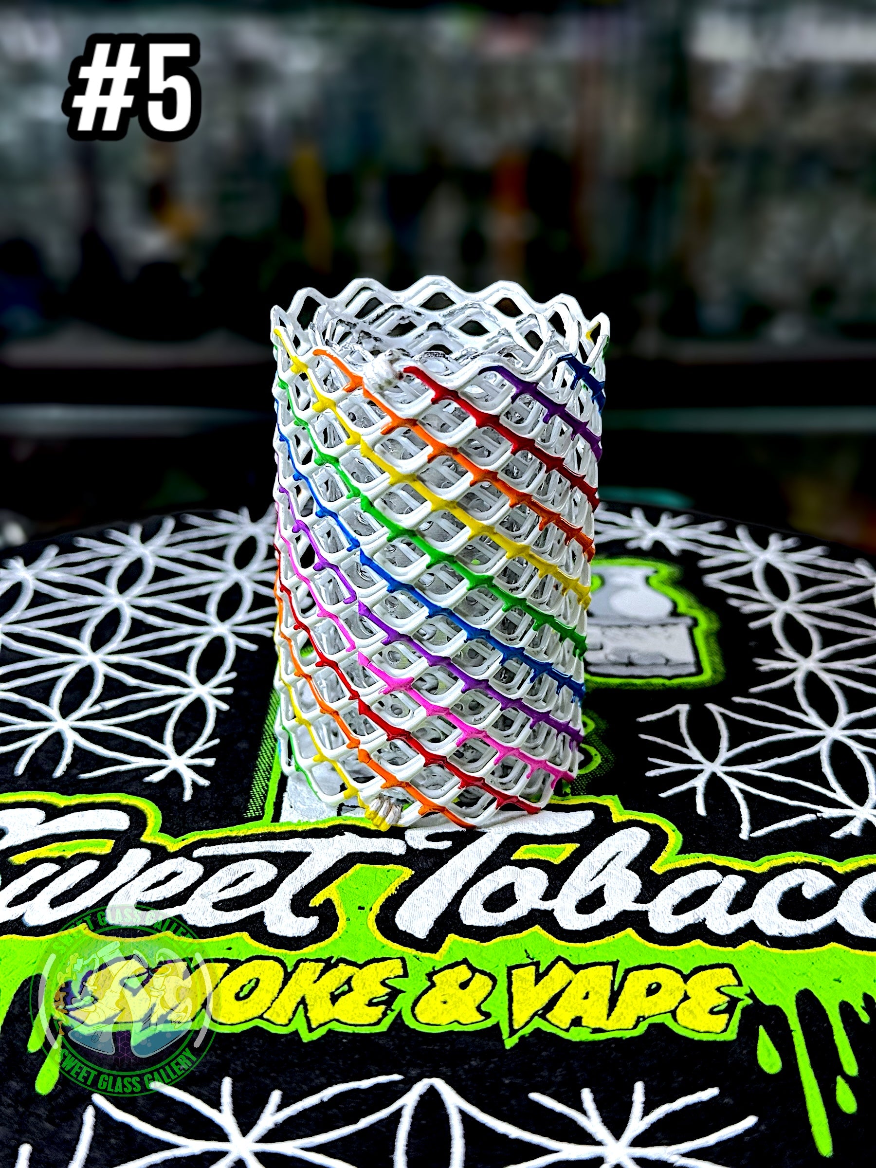 Mamba Guardz - Heat Cage #5 - Blazer GT8000 Guard (Ghost Series White w/ Rainbow Stripes)