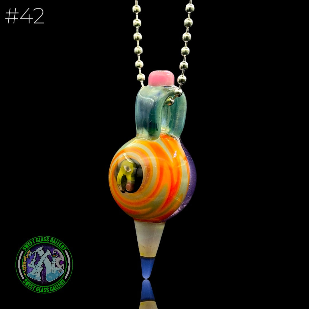 Sherbet Glass - Pendant - Pencil Marble #42