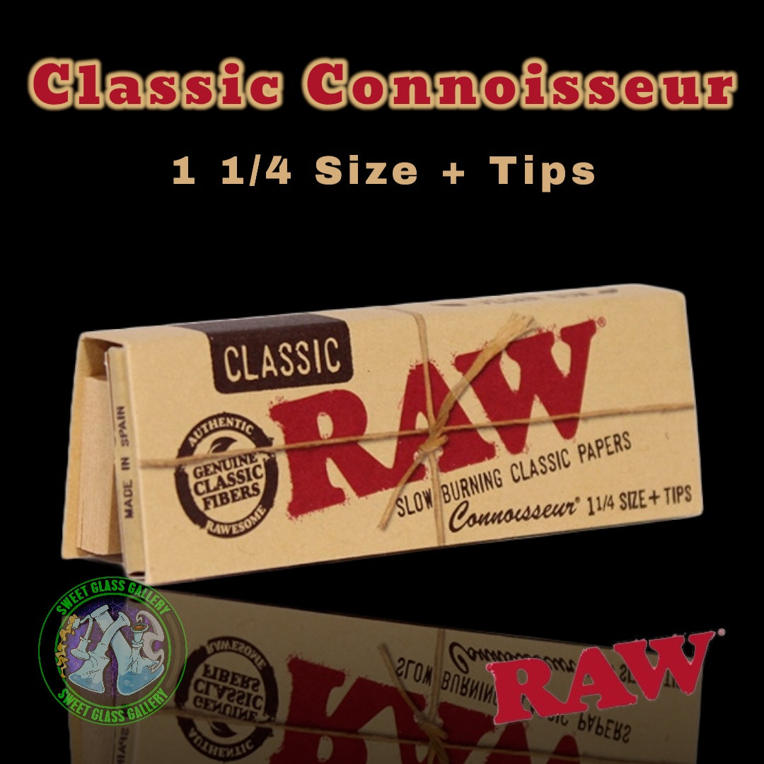 Raw - Classic Connoisseur 1 1/4 Size Papers + Tips
