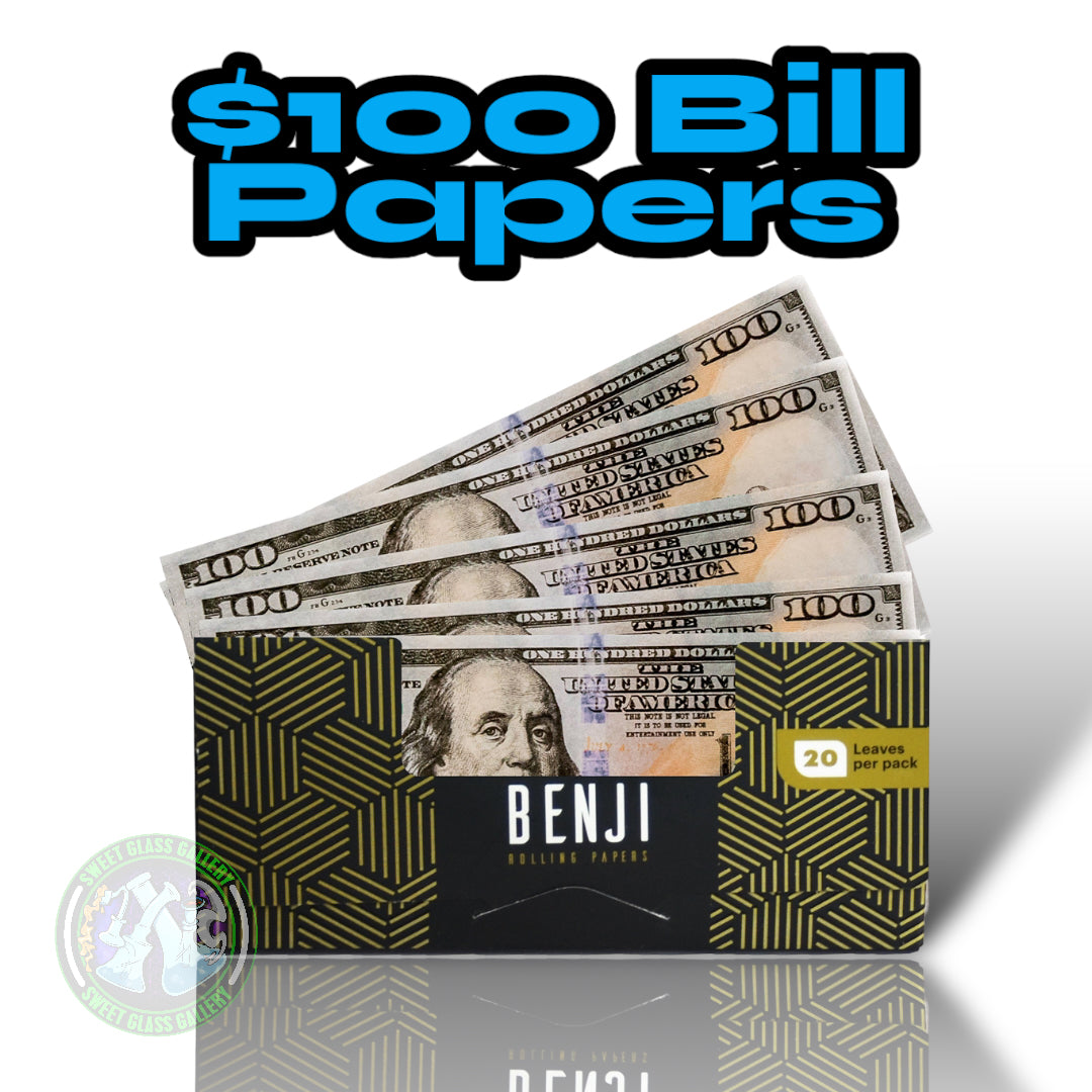 Benji - $100 Bill Rolling Papers - Original Size + Tips