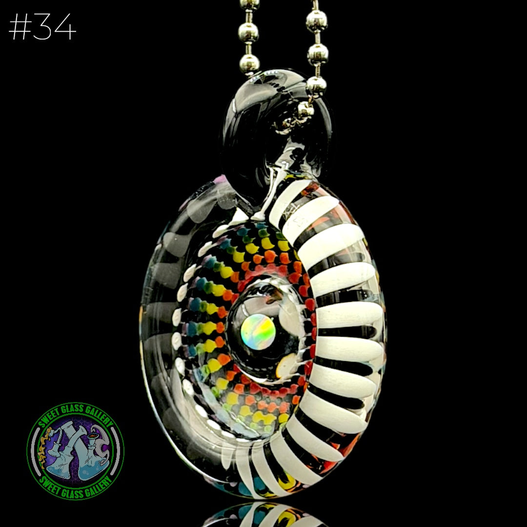 Steve H Glass - Pendant #34 - Rainbow Burst Implosion