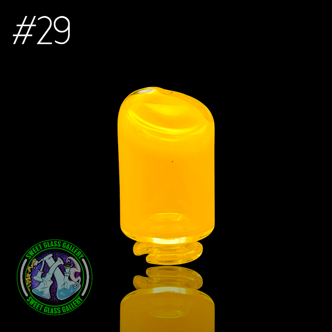 Kizmit Glass - Puffco Pivot Top #29 - Yellow Crayon