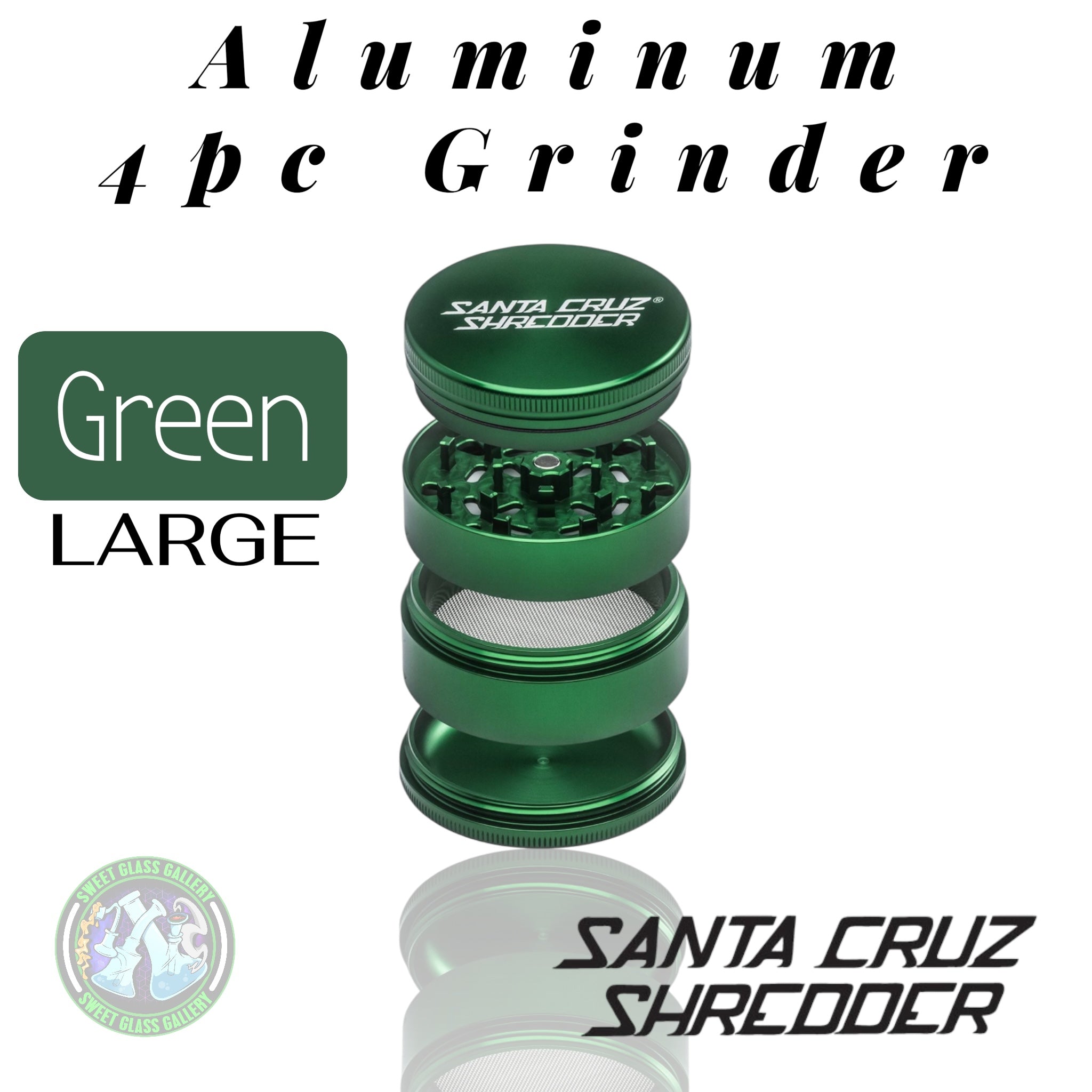 Santa Cruz Shredder - Large 4pc Grinder - Green