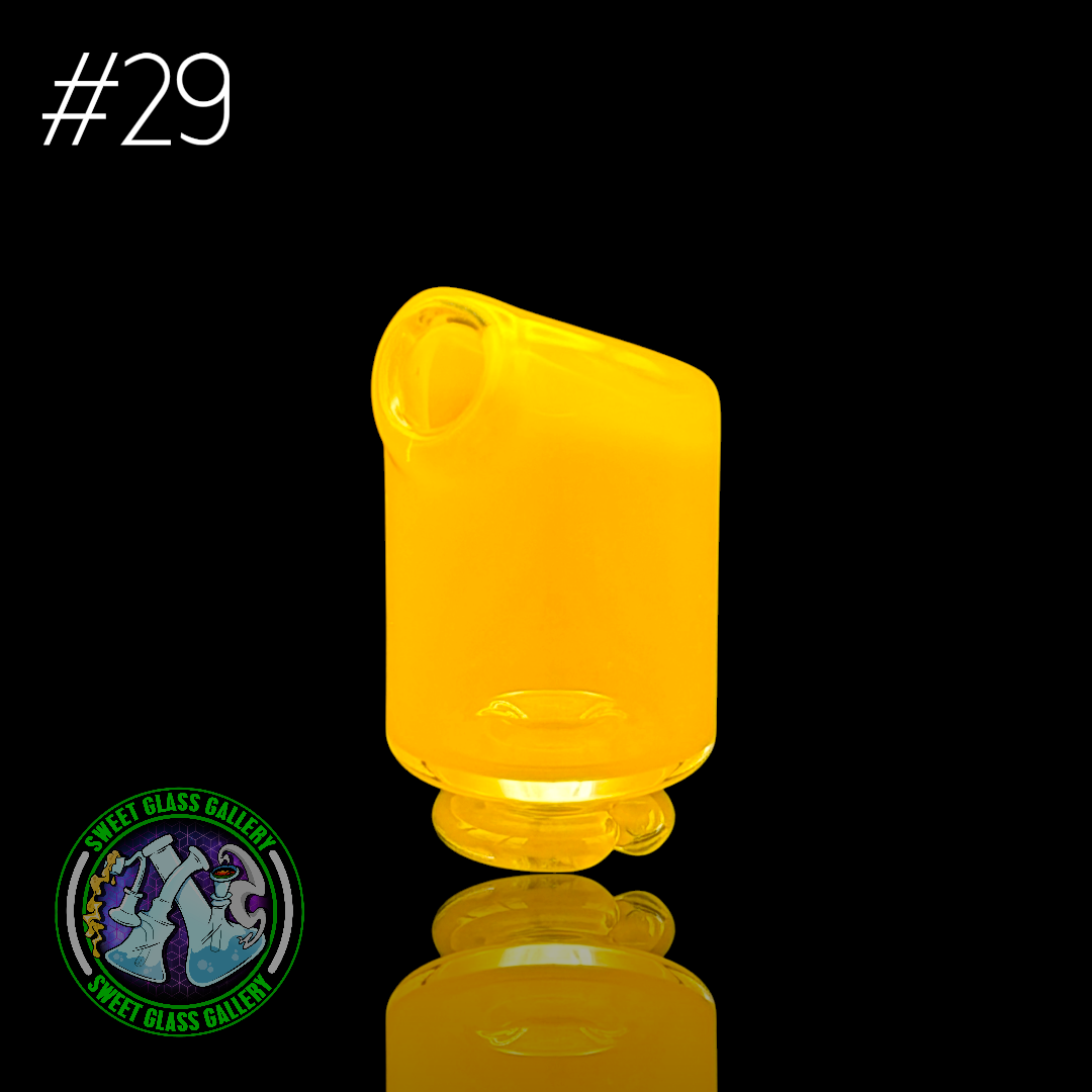 Kizmit Glass - Puffco Pivot Top #29 - Yellow Crayon