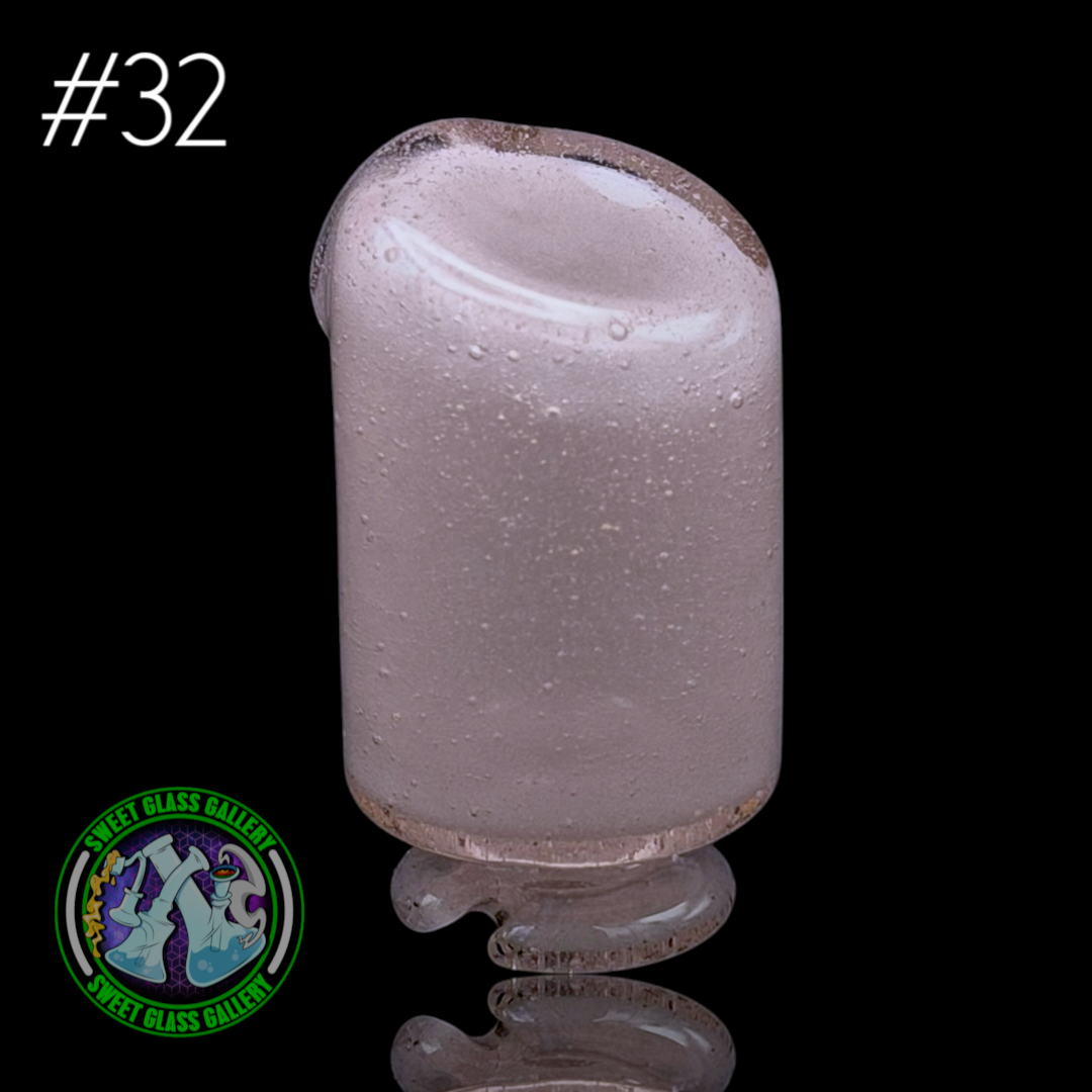 Kizmit Glass - Puffco Pivot Top #32 - Pink Lollipop x Star White