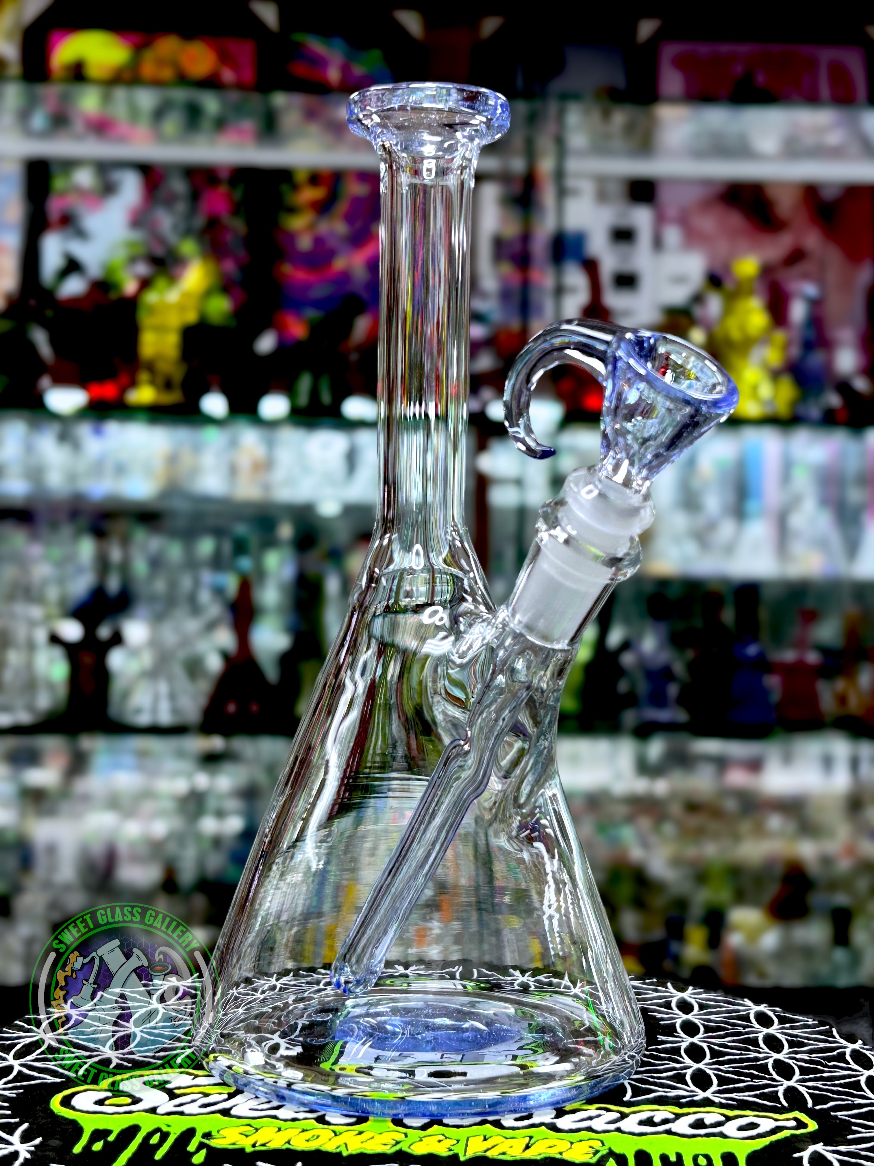 Empty1 Glass - Rig #3 - Mini Beaker w/ Bowl (Blue Dreamingo UV)