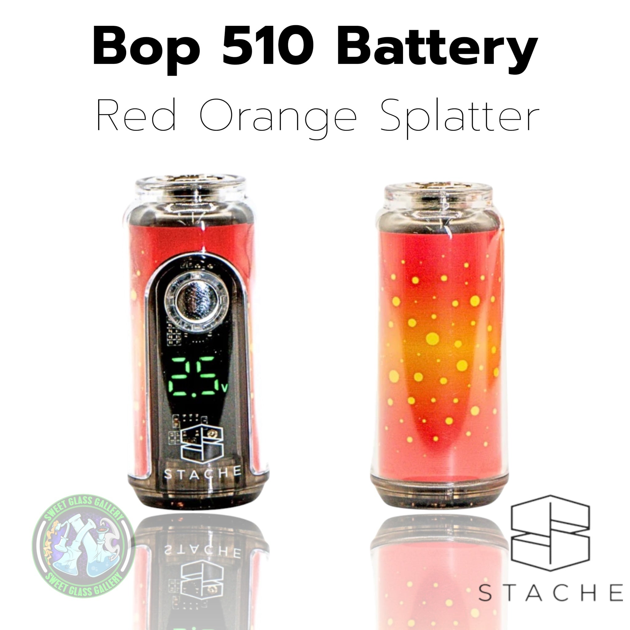Stache Products - Bop 510 Battery - Red Orange Splatter