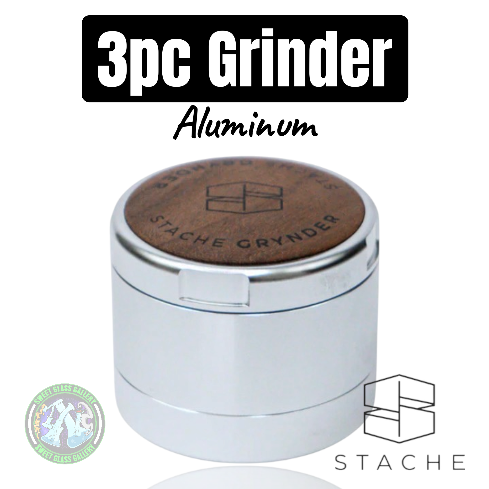 Stache Products - 3pc Grynder - Aluminum